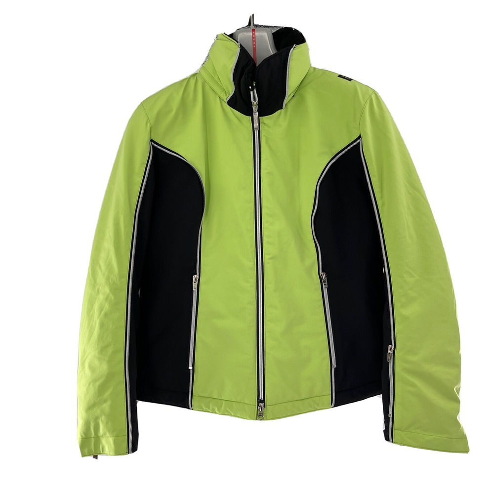 SKEA Women's Ski Winter Jacket Size 8 Green‎ & Black Insulated Hooded Soft Shell